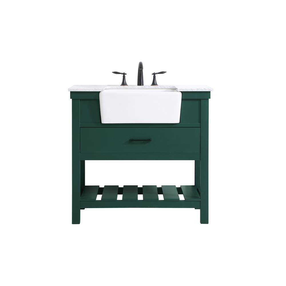 36 inch Single bathroom vanity in green. Picture 1