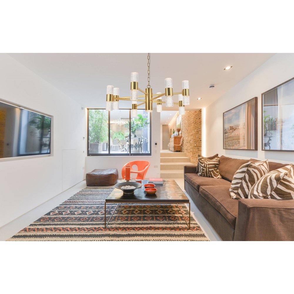 Vega 17 Light Gold Led Pendant. Picture 2