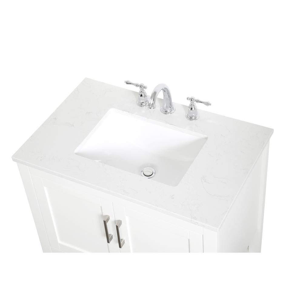 30 inch Single Bathroom Vanity in White. Picture 9