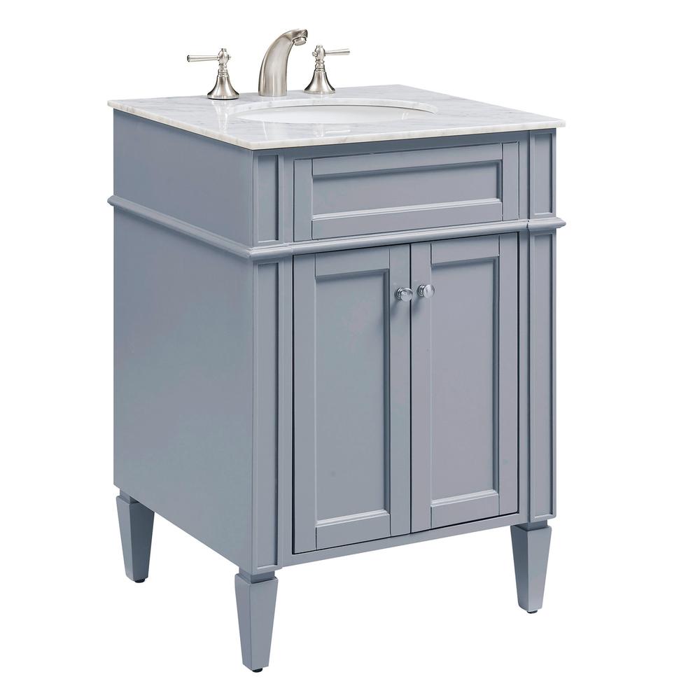 24 In. Single Bathroom Vanity Set In Grey. Picture 2