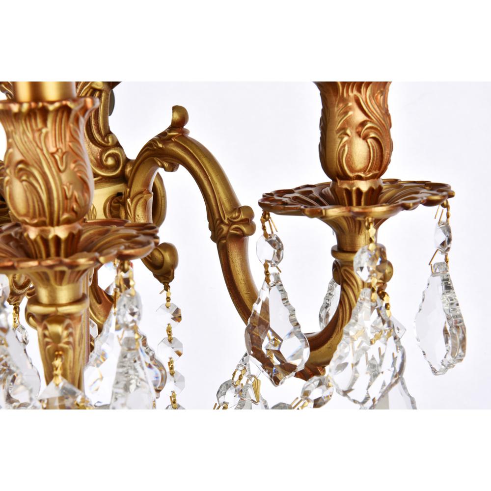 Monarch 5 light French Gold Wall Sconce Clear Royal Cut Crystal. Picture 6