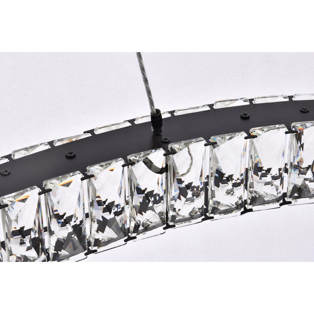 Monroe 36 inch LED oval Single pendant in black. Picture 4