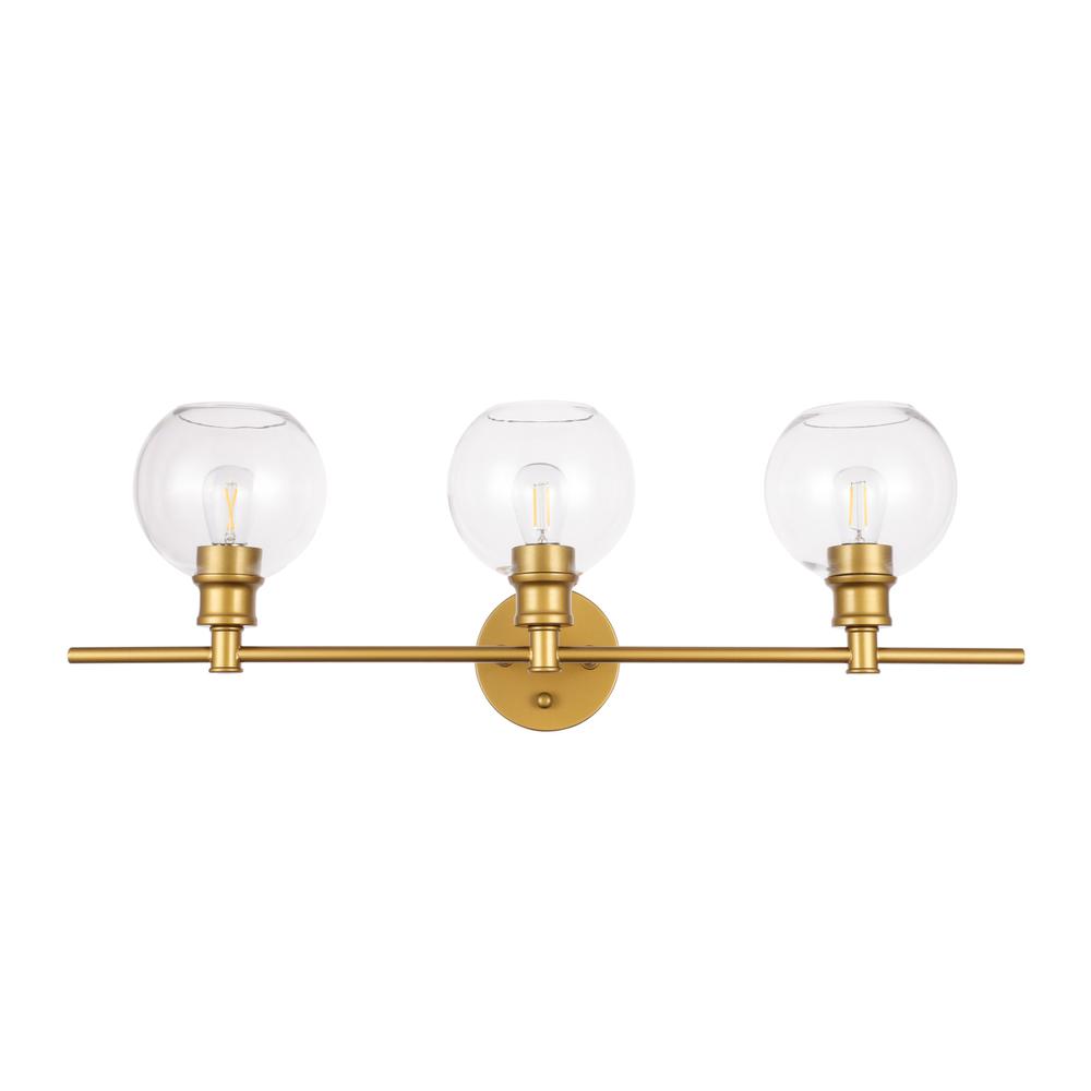 Collier 3 light Brass and Clear glass Wall sconce. Picture 2