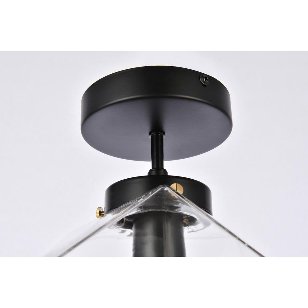 Lawrence 1 light black and clear glass flush mount. Picture 2