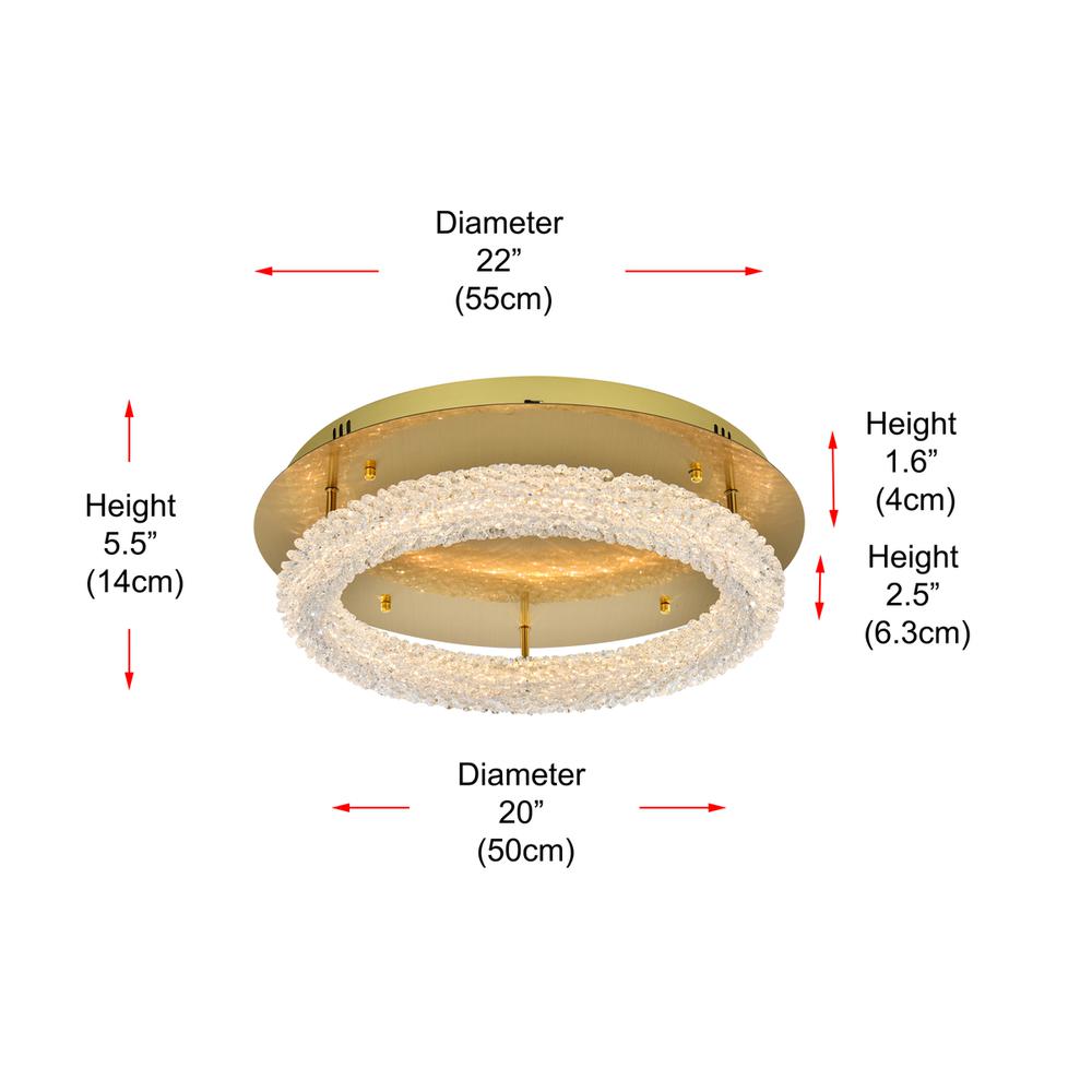 Bowen 22 inch Adjustable LED Flush Mount in Satin Gold. Picture 9