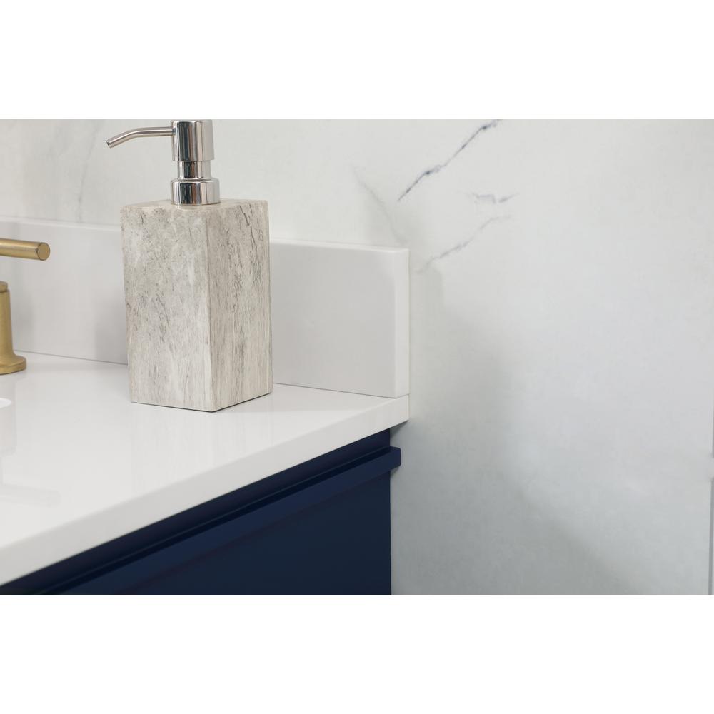 32 inch Single bathroom vanity in blue with backsplash. Picture 5