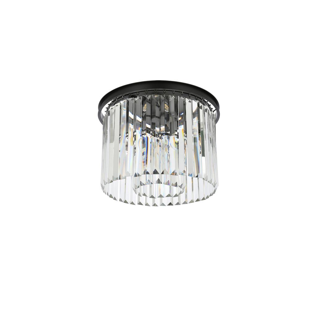Sydney 6 light Matte Black Flush Mount Clear Royal Cut Crystal. Picture 6