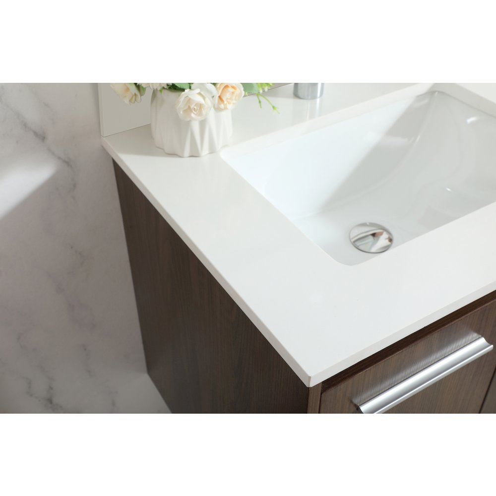 24 Inch Single Bathroom Vanity In Walnut With Backsplash. Picture 6