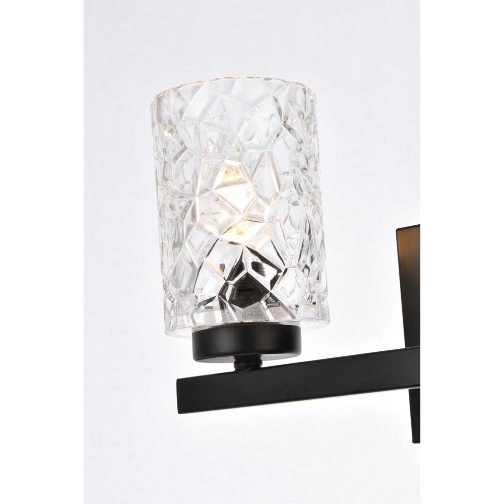 Cassie 2 lights bath sconce in black with clear shade. Picture 4