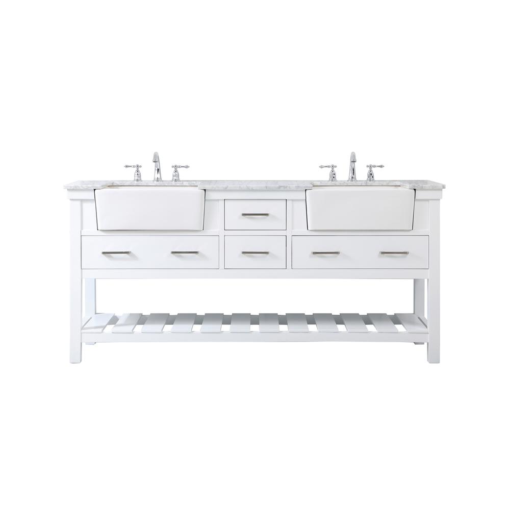 72 inch double bathroom vanity in white. Picture 1