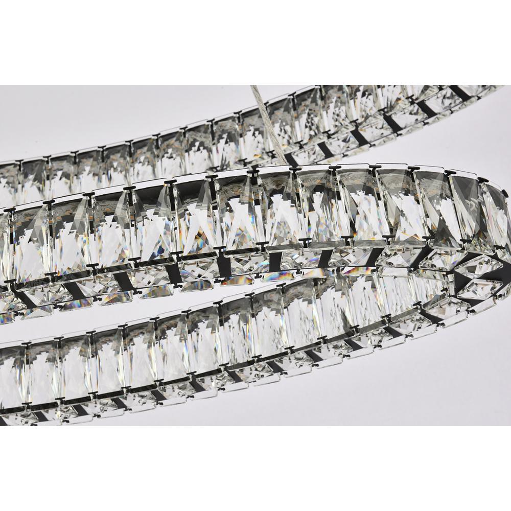 Monroe 40 inch LED oval double ring pendant in black. Picture 5