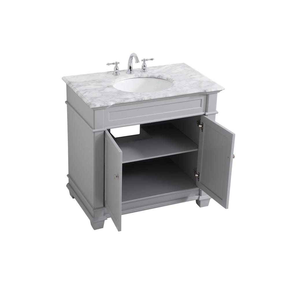 36 inch Single Bathroom Vanity set in Grey. Picture 9