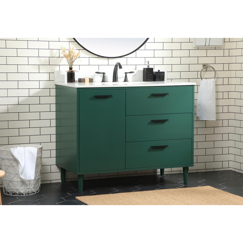 42 inch bathroom vanity in Green with backsplash. Picture 2