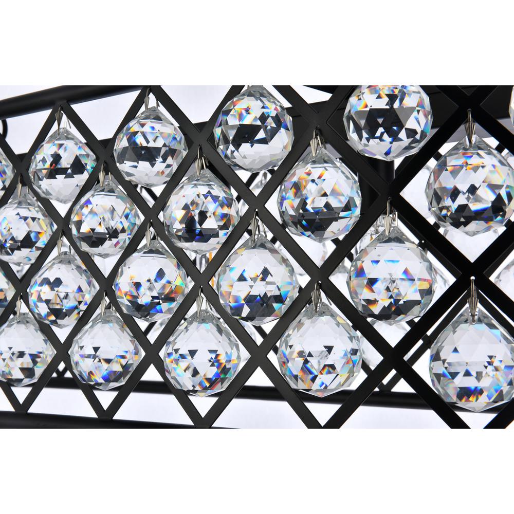 Madison 6 light Matte Black Chandelier Clear Royal Cut Crystal. Picture 5