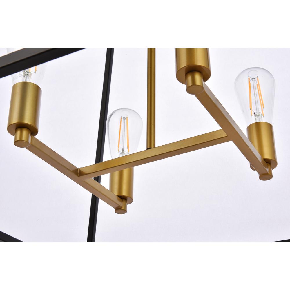 Declan 24 inch pendant in black and brass. Picture 3