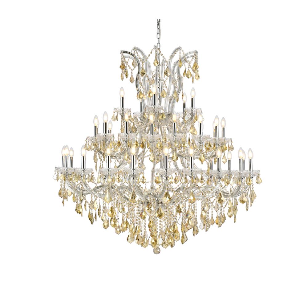 Maria Theresa 41 light Chrome Chandelier Golden Teak (Smoky) Royal Cut Crystal. Picture 2
