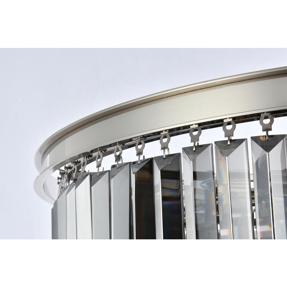 Sydney 17 light polished nickel Chandelier Silver Shade (Grey) Royal Cut Crystal. Picture 5