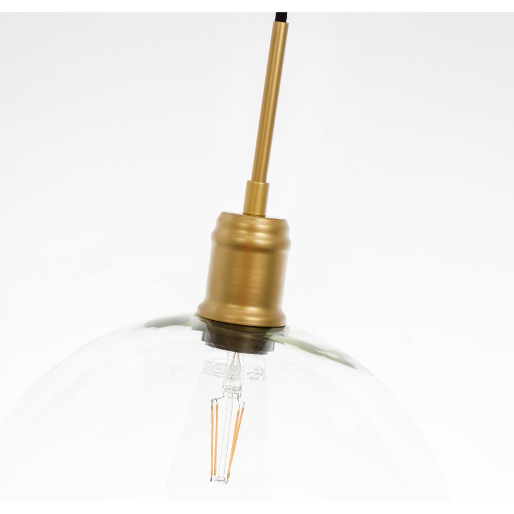 Emett 1 light Brass and Clear glass pendant. Picture 8
