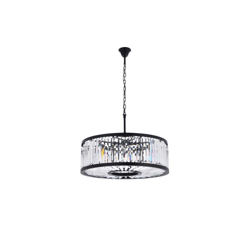 Chelsea 10 light Matte Black Chandelier Clear Royal Cut Crystal. Picture 6