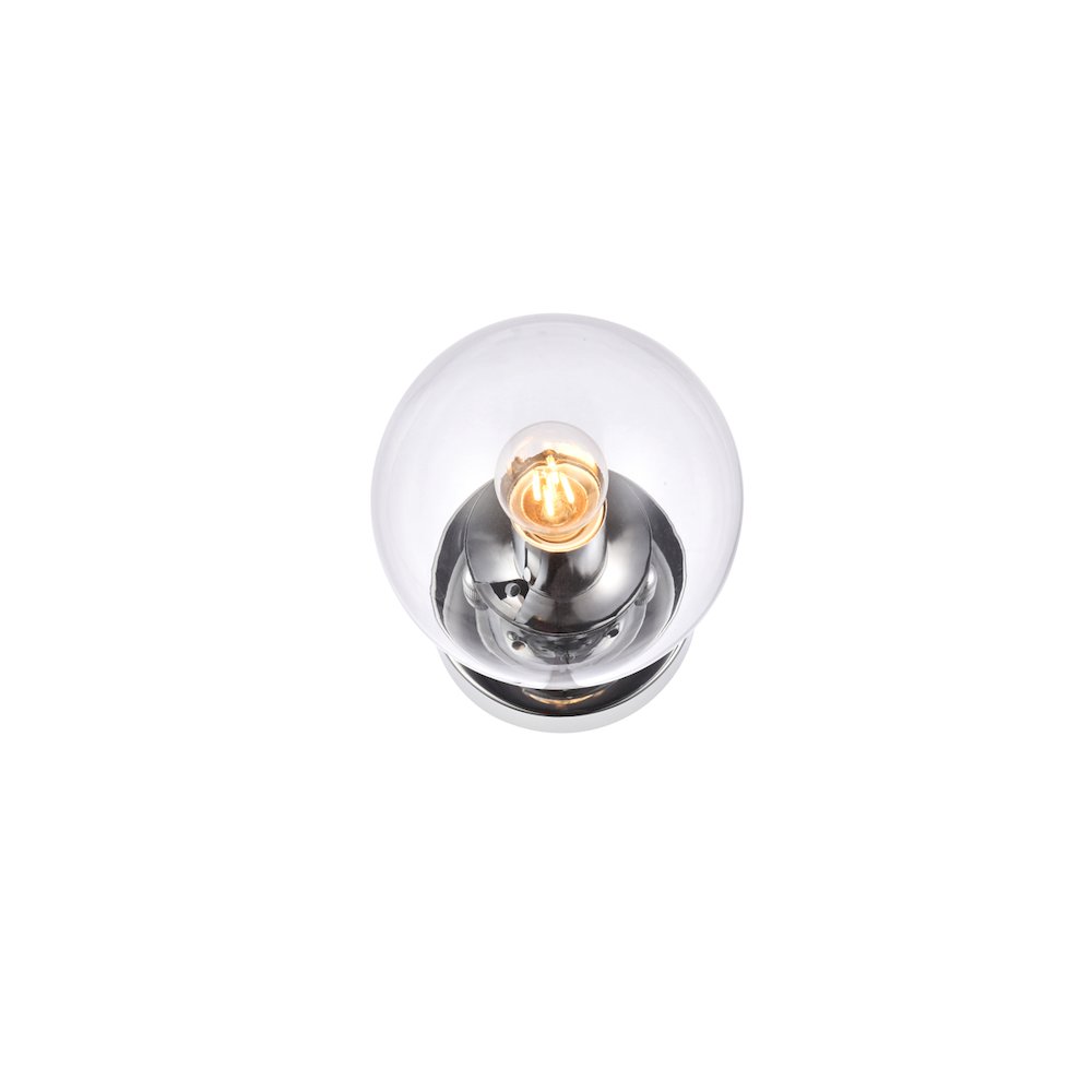 Mimi Six Inch Dual Flush Mount And Bath Sconce In Chrome With Clear Glass. Picture 3