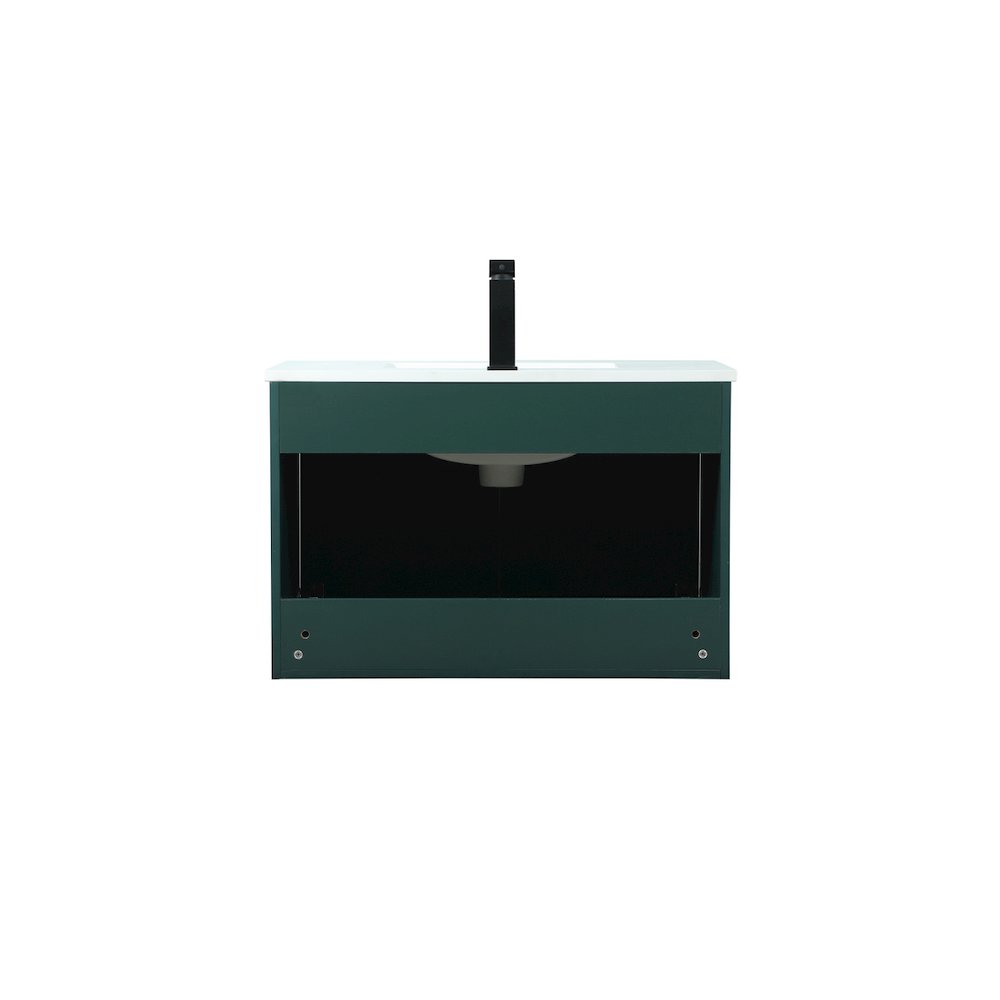 30 Inch Single Bathroom Vanity In Green. Picture 16