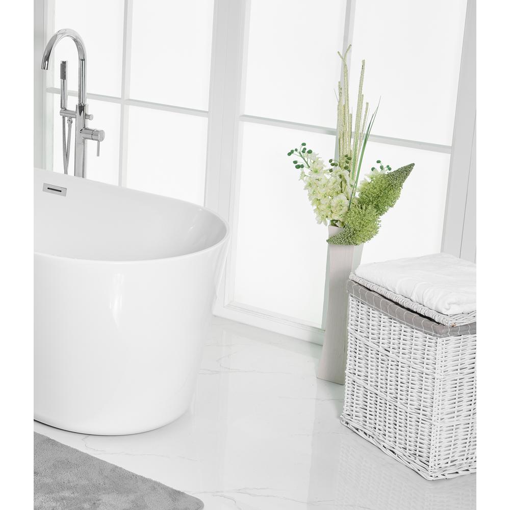 71 inch soaking roll top bathtub in glossy white. Picture 6