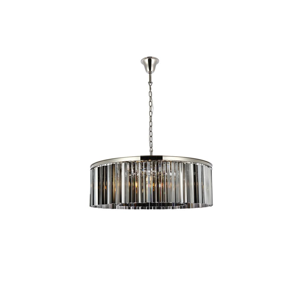 Sydney 10 light polished nickel Chandelier Silver Shade (Grey) Royal Cut Crystal. Picture 1
