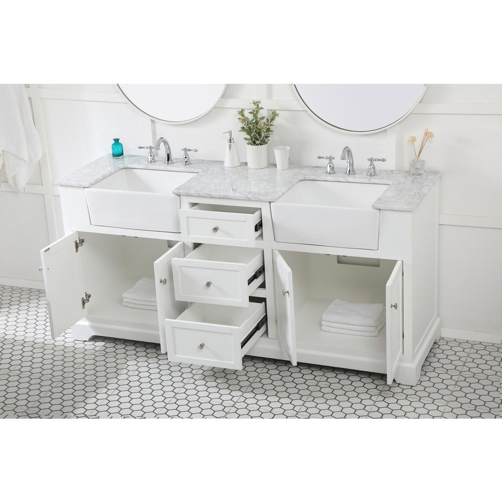 72 inch double bathroom vanity in white. Picture 3
