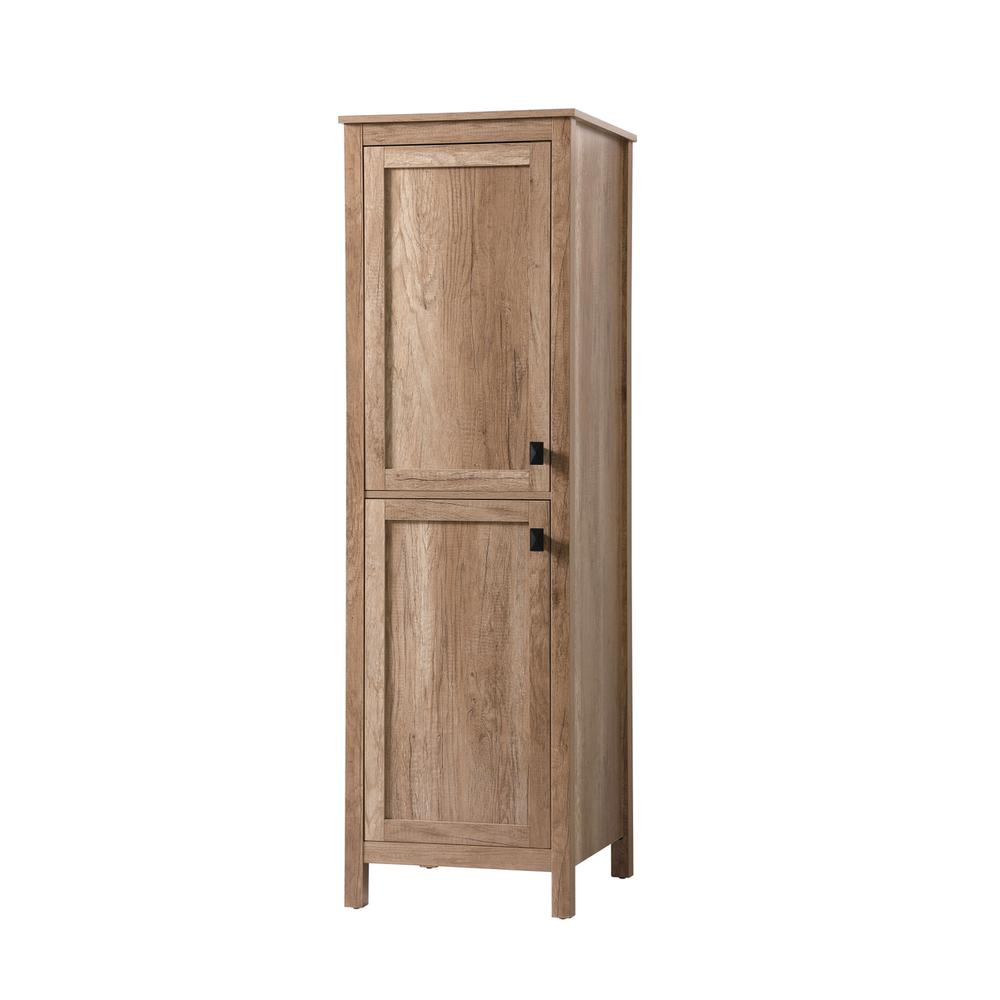 20 Inch Wide Bathroom Linen Storage Freestanding Cabinet In Natural Oak. Picture 2