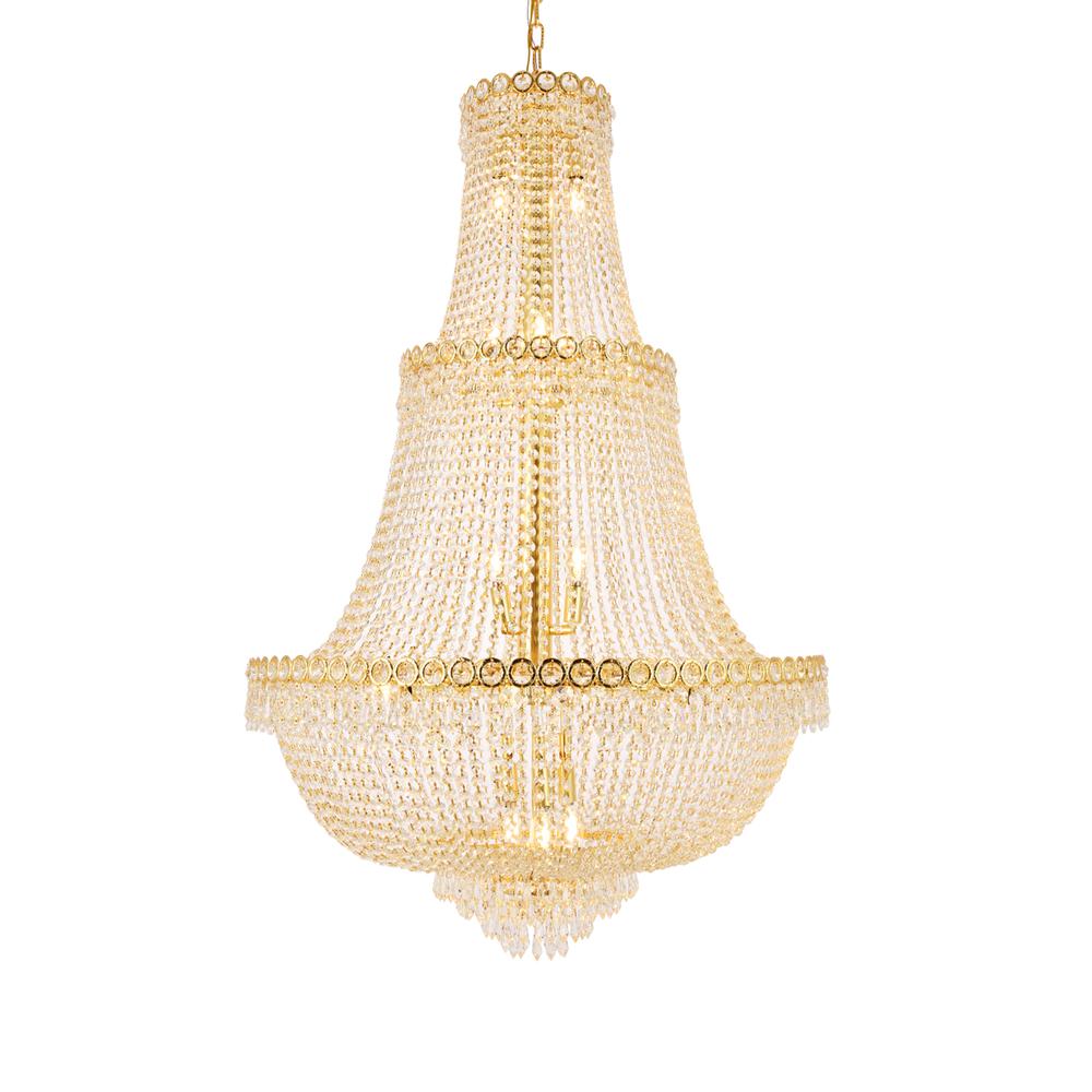 Century 17 light Gold Chandelier Clear Royal Cut Crystal. Picture 2