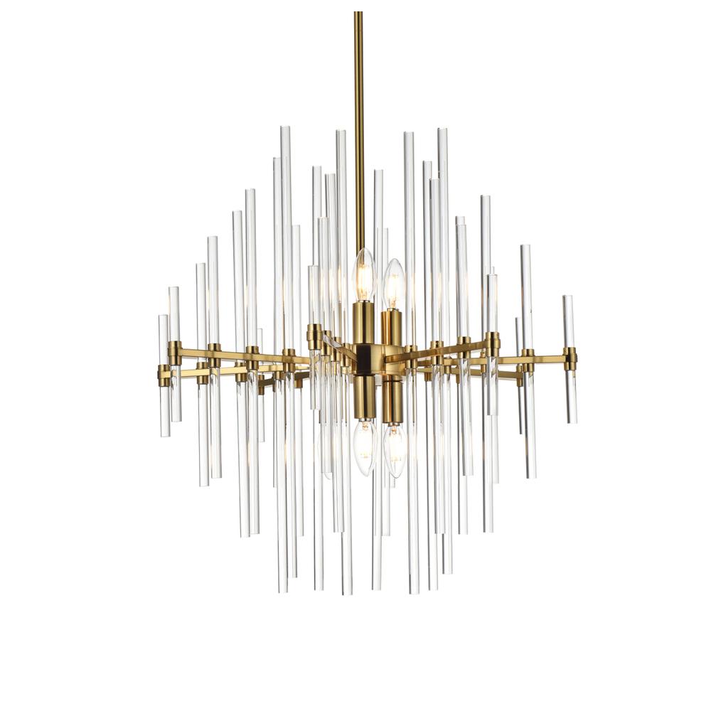 Sienna 23 inch crystal rod pendant in gold. Picture 2