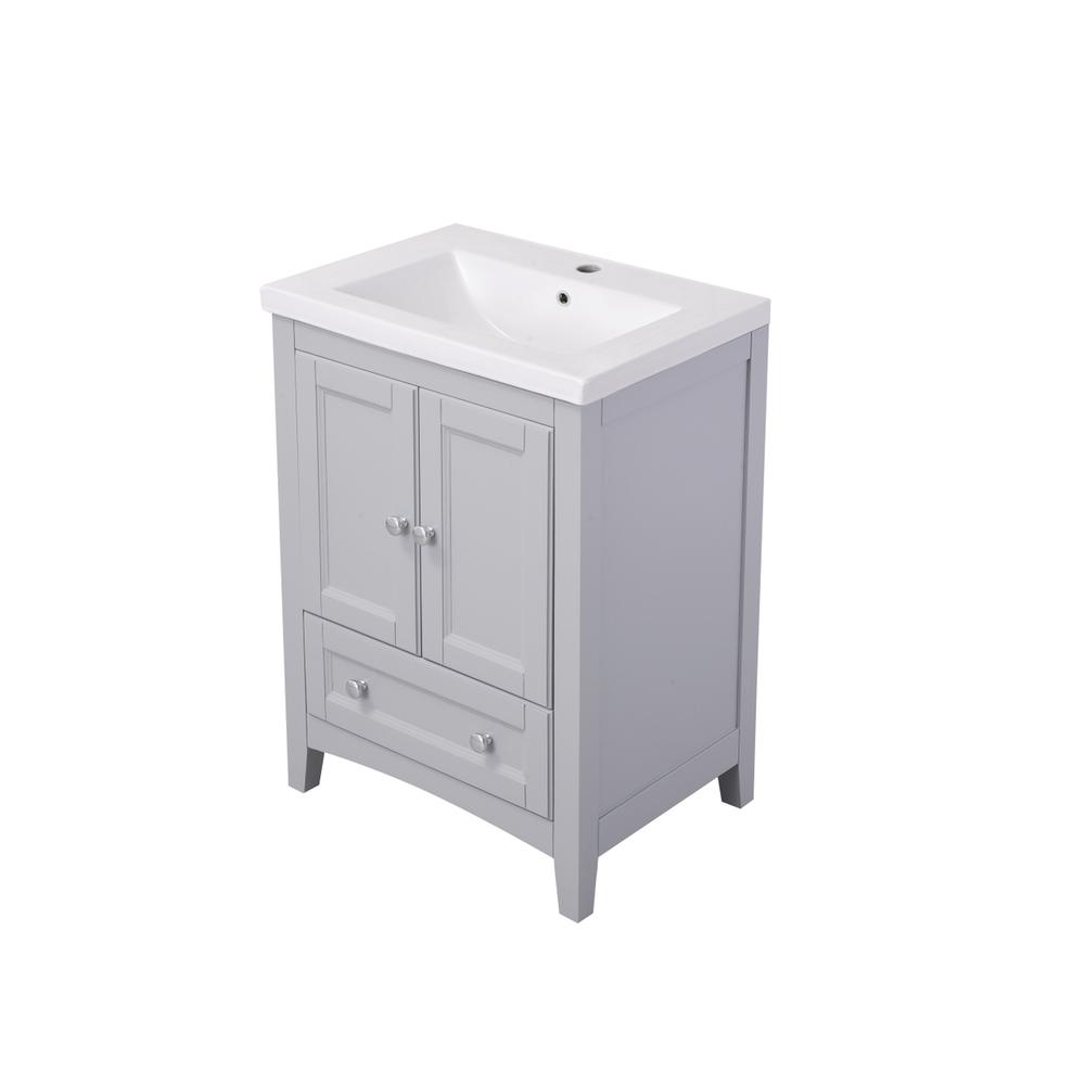 24 In. Single Bathroom Vanity Set In Medium Grey. Picture 7