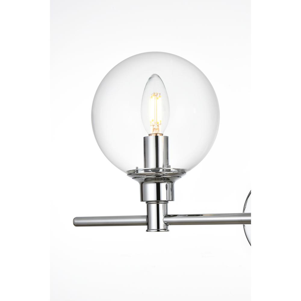 Jaelynn 3 light Chrome and Clear Bath Sconce. Picture 3
