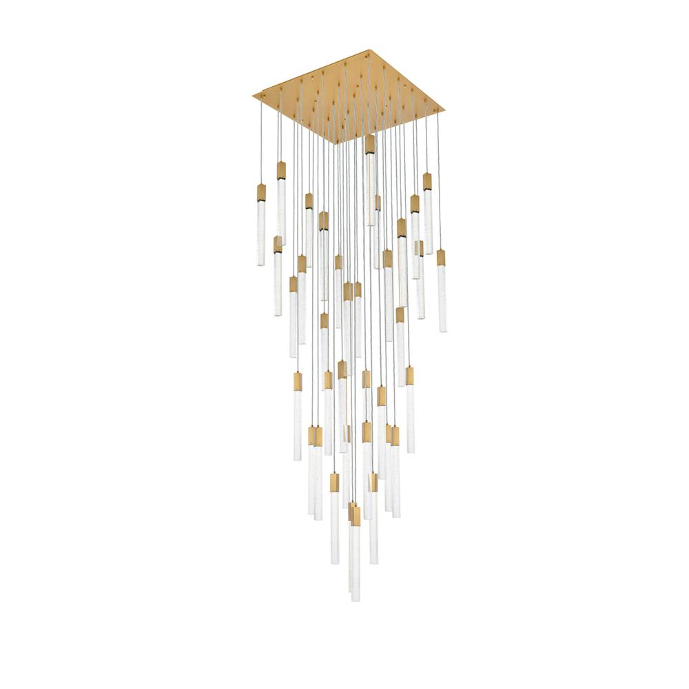 Weston 36 lights pendant in satin gold. Picture 6