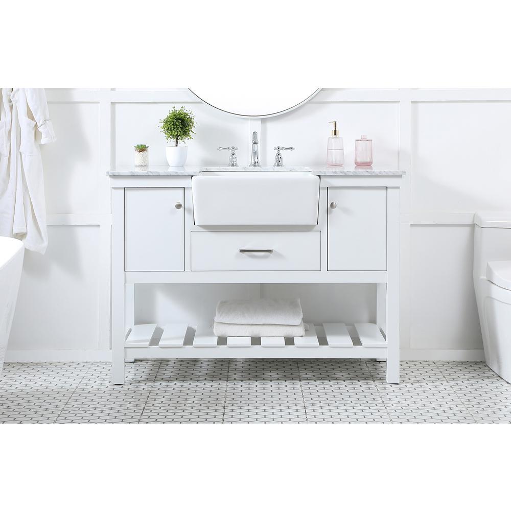 48 inch Single bathroom vanity in white. Picture 14