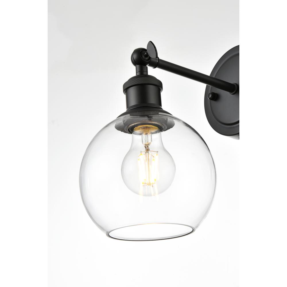 Kai 1 light Black and Clear Bath Sconce. Picture 3