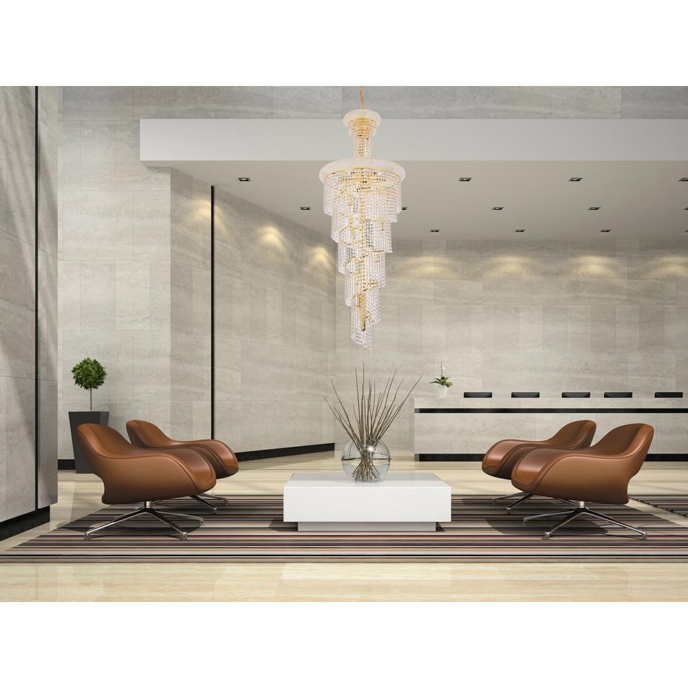 Spiral 22 light Gold Chandelier Clear Royal Cut Crystal. Picture 7