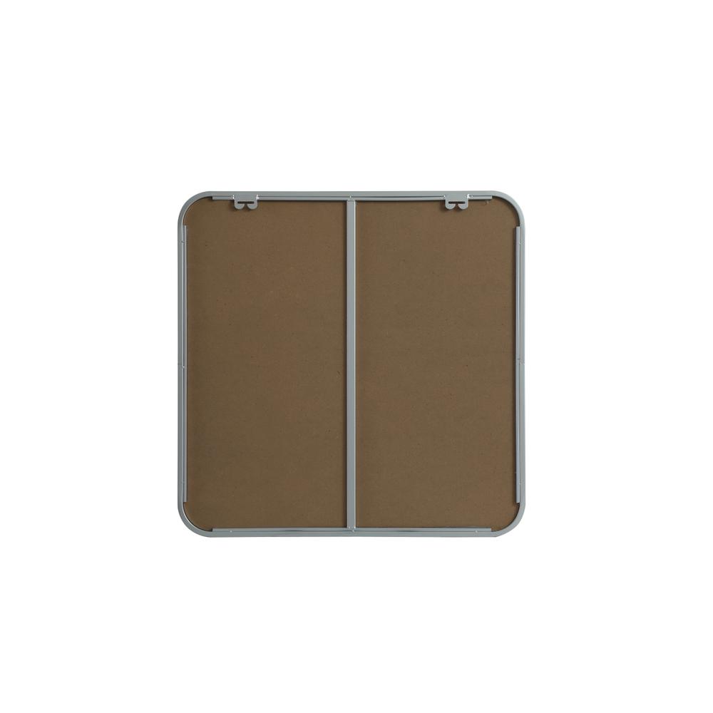 Soft corner metal square mirror 24x24 inch in Silver. Picture 8