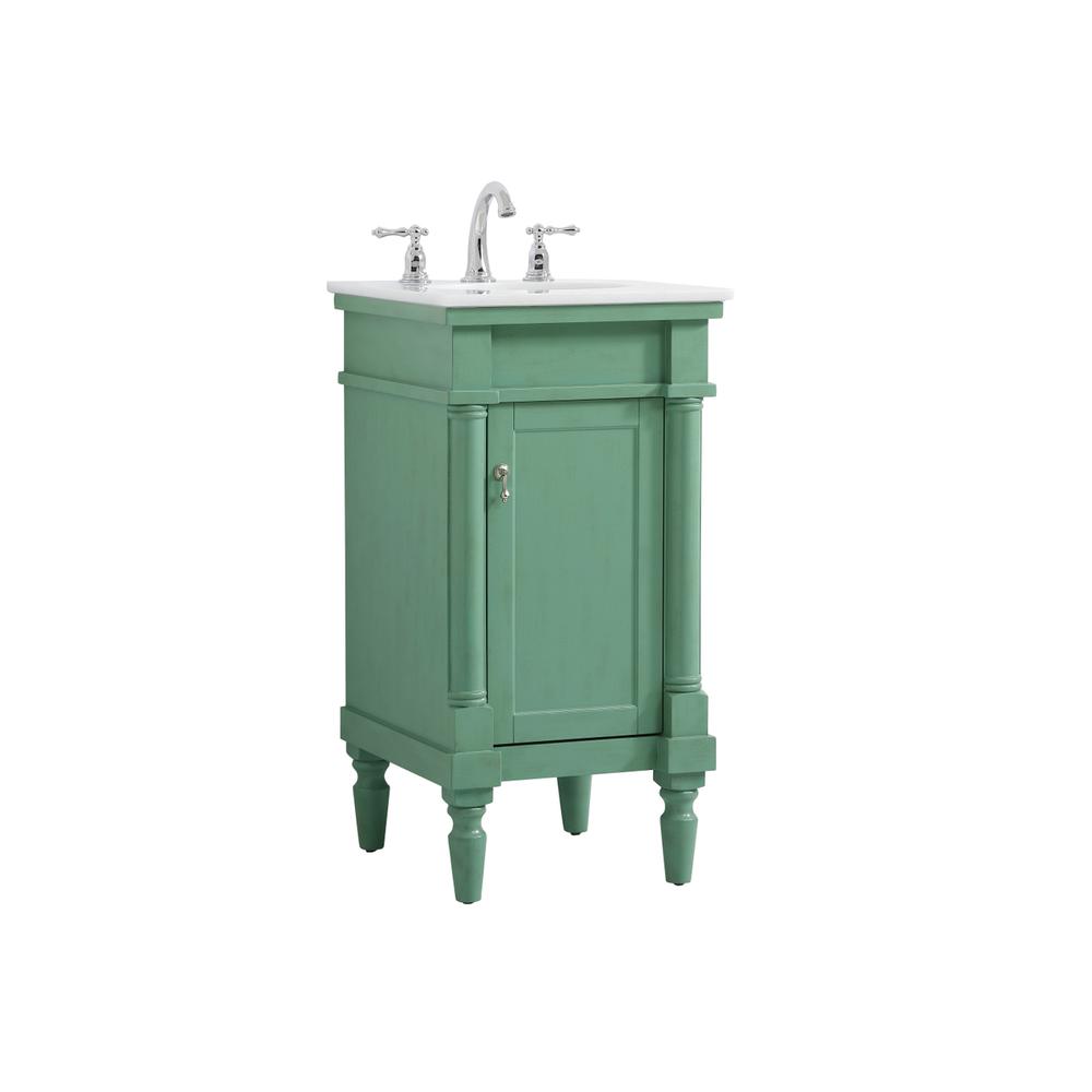 18.5 inch Single Bathroom vanity in vintage mint. Picture 7