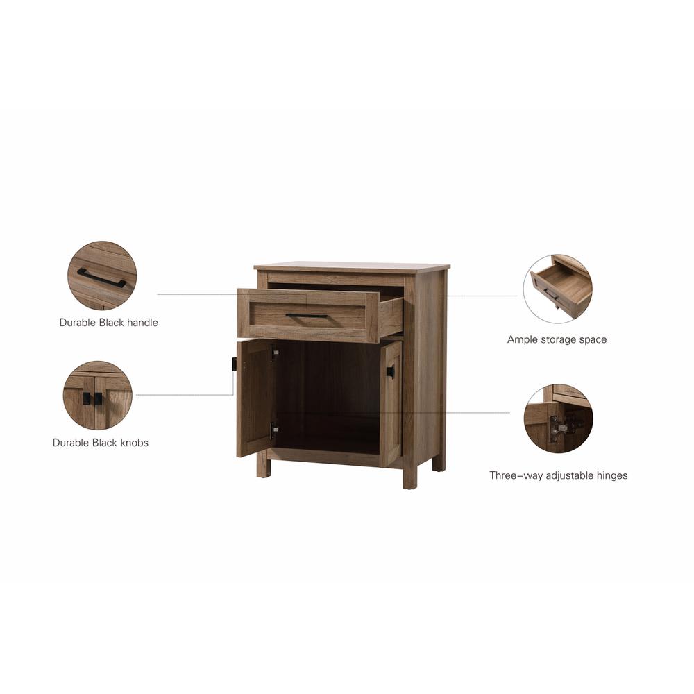 24 Inch Wide Bathroom Storage Freestanding Cabinet In Natural Oak. Picture 12