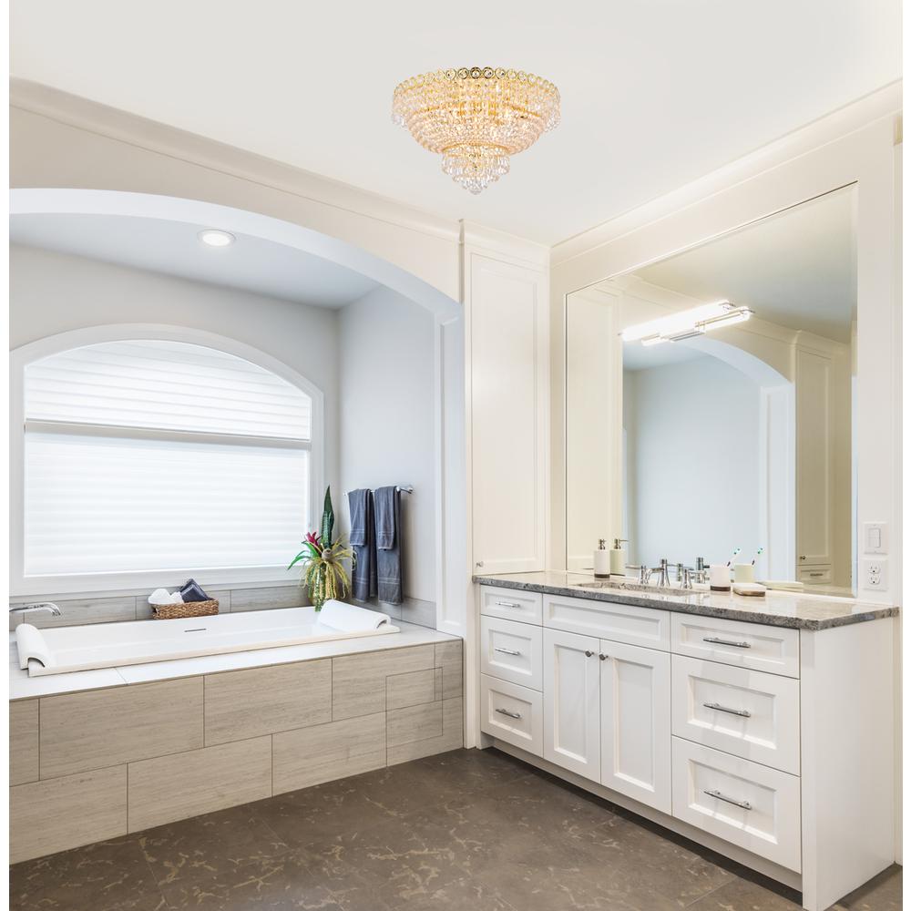Century 9 light Gold Flush Mount Clear Royal Cut Crystal. Picture 9