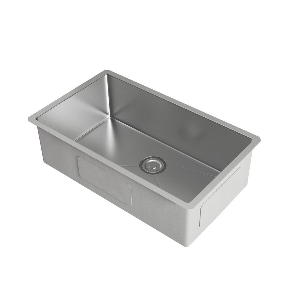 Stainless Steel undermount kitchen sink L30''xW18'' x H10". Picture 7