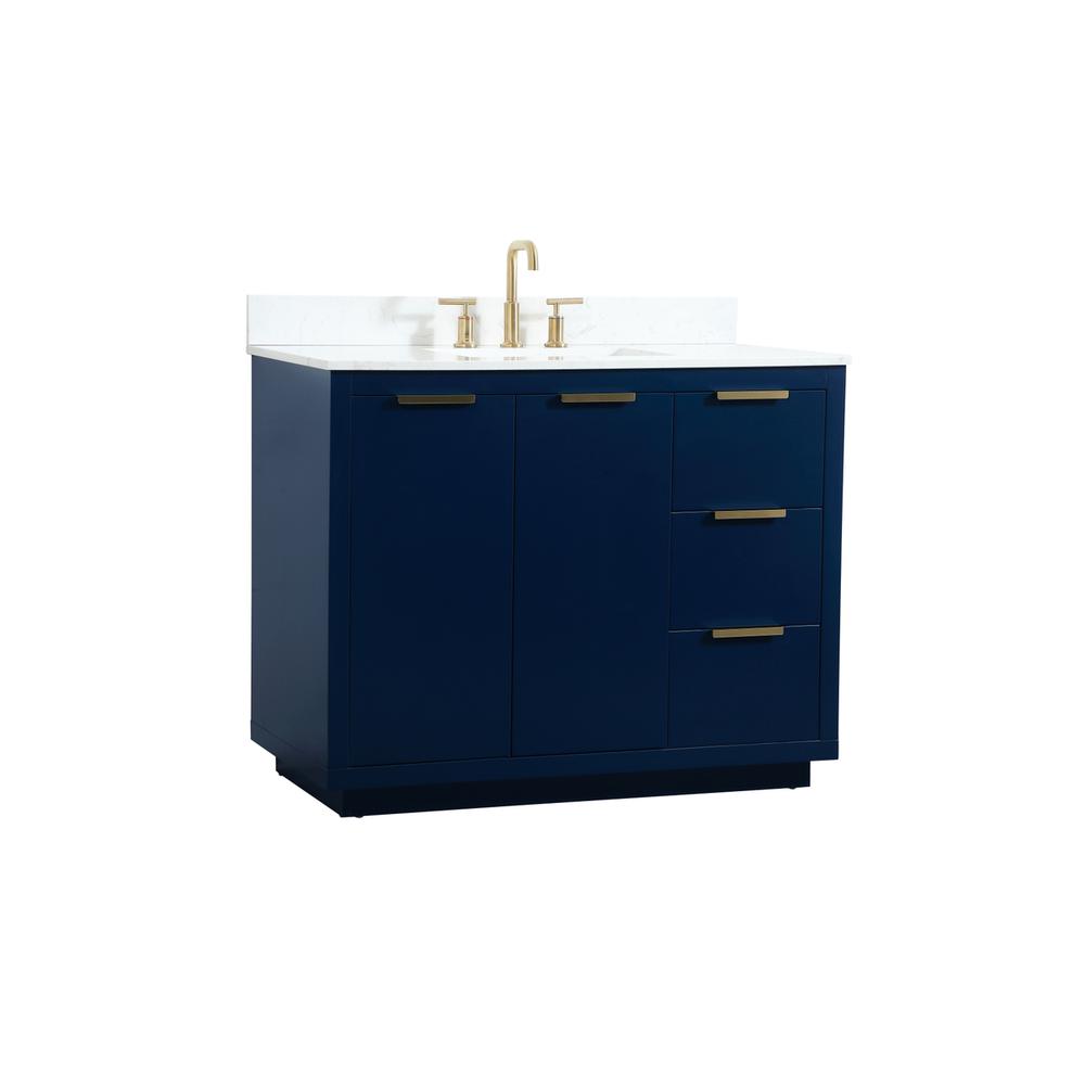 42 inch Single bathroom vanity in blue with backsplash. Picture 7