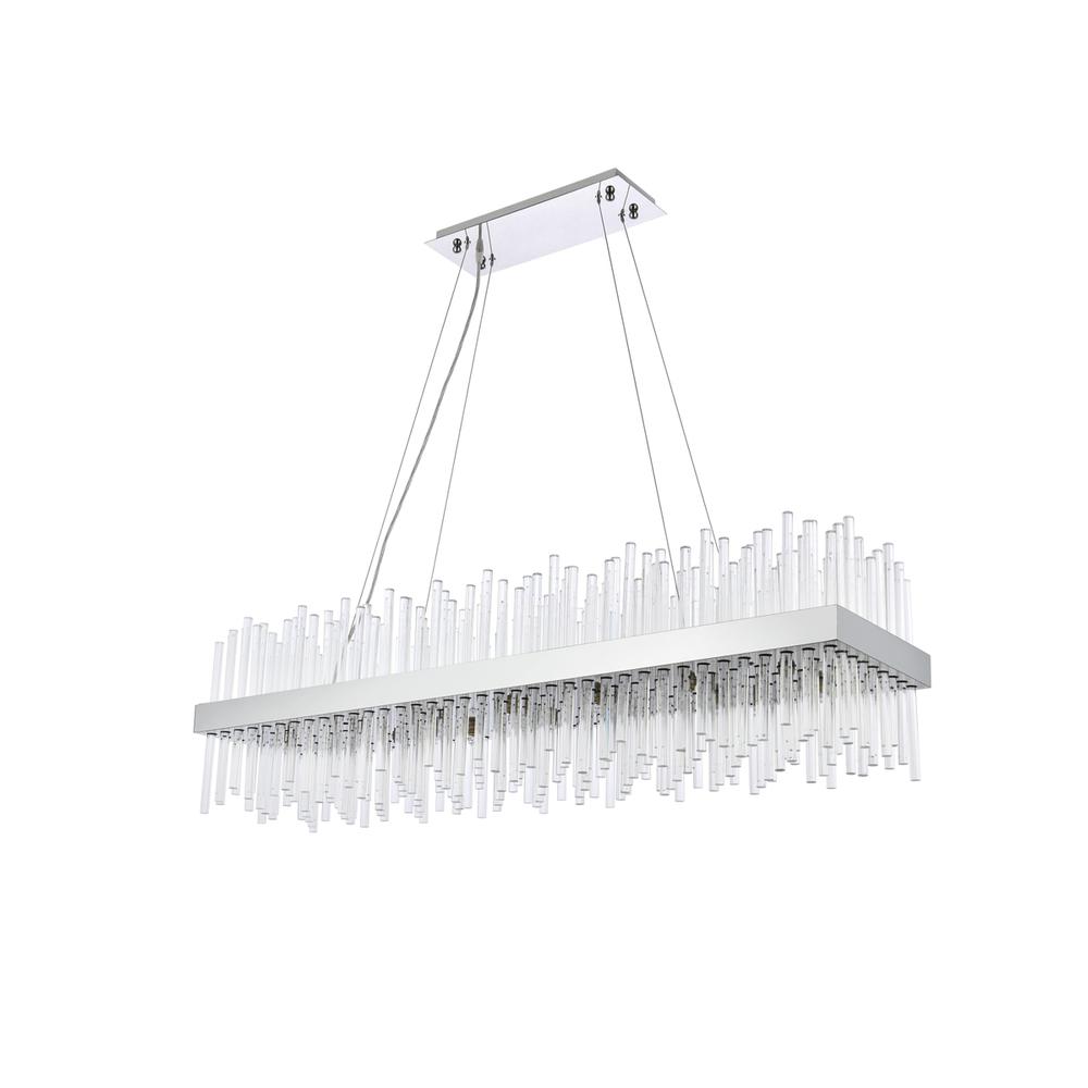 Dallas 48 inch rectangle crystal pendant in chrome. Picture 6