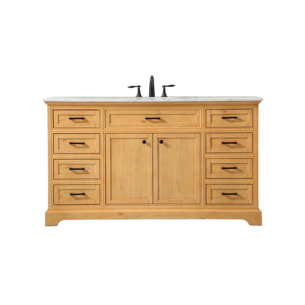 60 inch Single bathroom vanity in natural wood. Picture 1