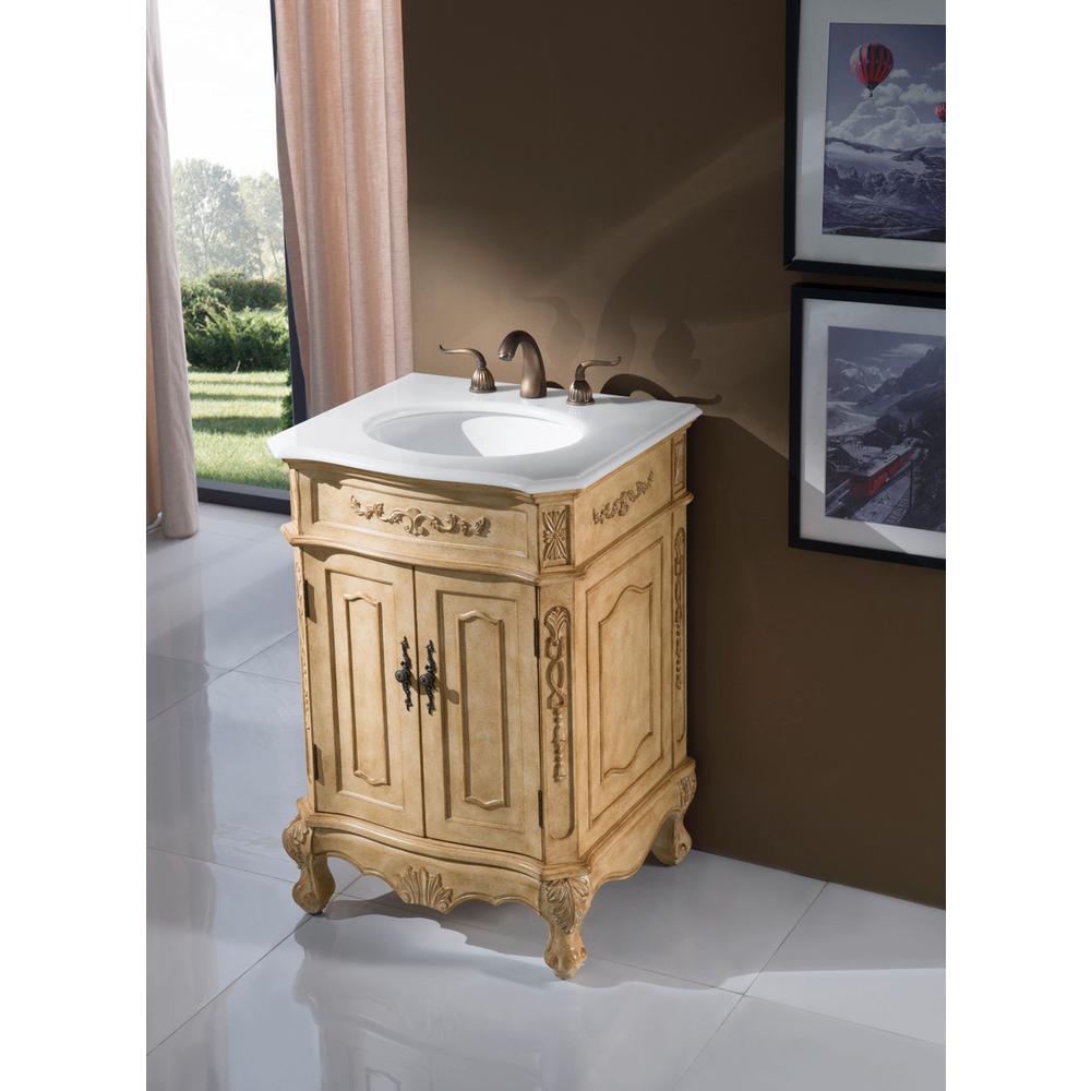24 inch Single Bathroom vanity in Antique Beige. Picture 10