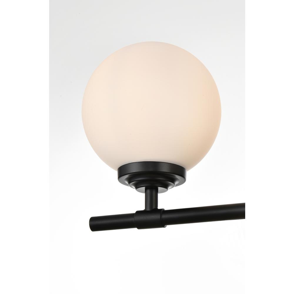 Ansley 4 light Black and frosted white Bath Sconce. Picture 3