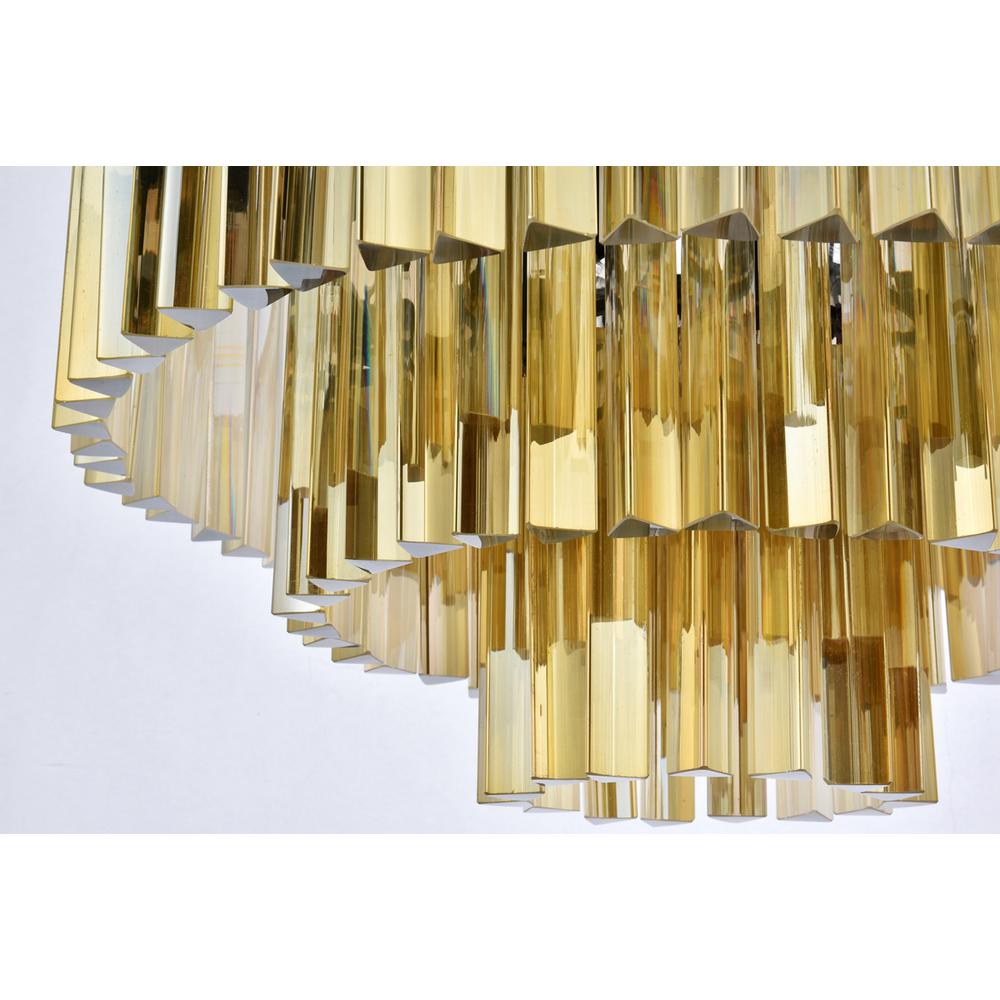 Sydney 9 light Matte Black Chandelier Golden Teak (Smoky) Royal Cut Crystal. Picture 3