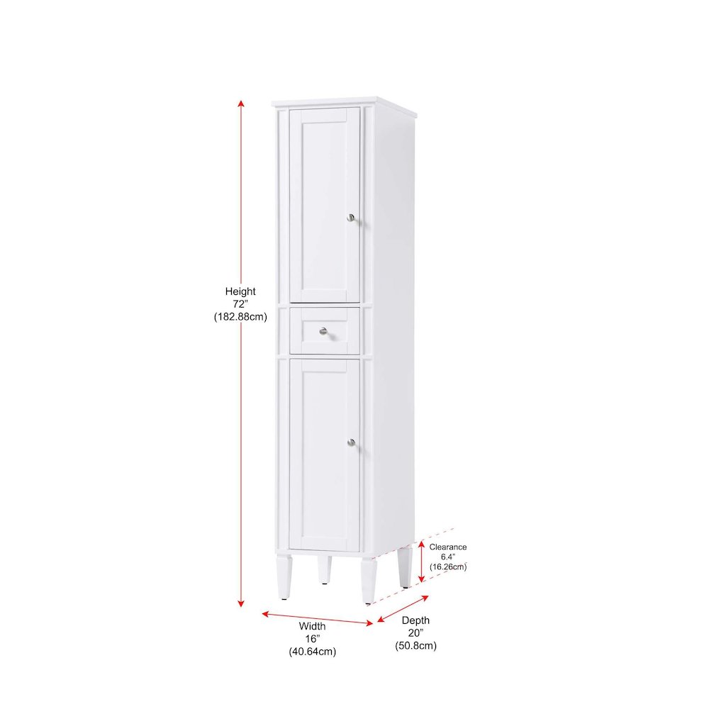 16 inch Bath Storage Cabinet in White. Picture 8