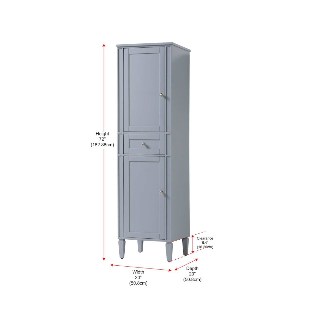 20 inch Bath Storage Cabinet in Grey. Picture 8